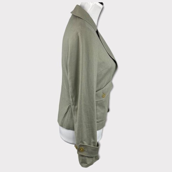 Talbots Women's NWT Green Linen One Button Business Casual Blazer Size 6P/C35 - Picture 3 of 7